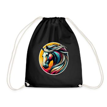 Cheval, Tête De Cheval - Sac de sport léger - noir - Devant