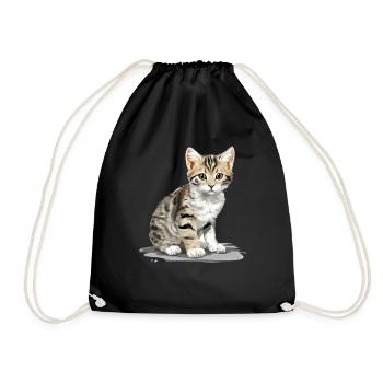 Cat Cats American Wirehair - Drawstring Bag - black - Front