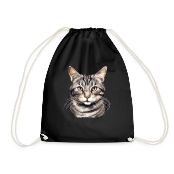 Cat Cats American Wirehair - Drawstring Bag - black - Front
