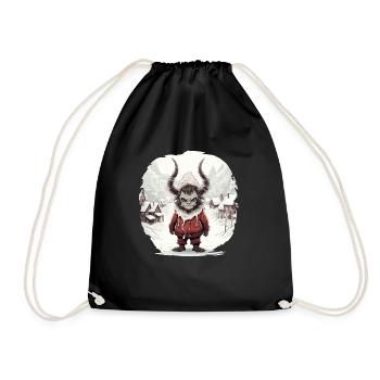 Krampus T | Krampus costume | Kawaii Santa Claus - Drawstring Bag - black - Front