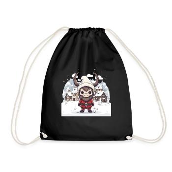 Krampus T Père Noël démoniaque Krampus kawaii - Sac de sport léger - noir - Devant