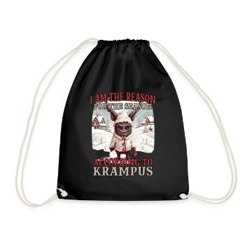 Krampus mask | Krampus costume | Germanic - Drawstring Bag - black - Front