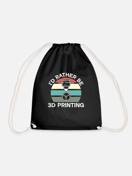 3D Drucker 3D Druck - Turnbeutel - Schwarz