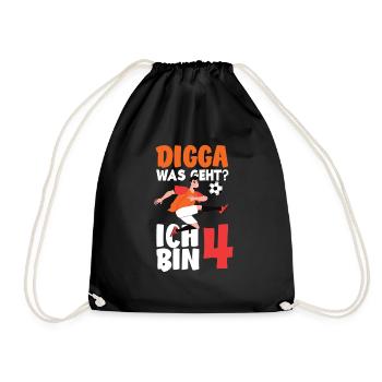 4e anniversaire 4 ans de football joueur de football - Sac de sport léger - noir - Devant