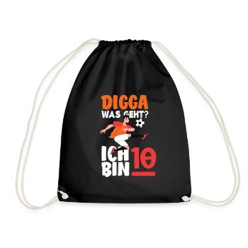 10e anniversaire 10 ans Football Joueur de football - Sac de sport léger - noir - Devant