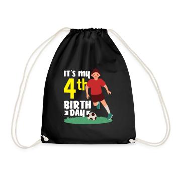 4e anniversaire 4 ans de football joueur de football - Sac de sport léger - noir - Devant