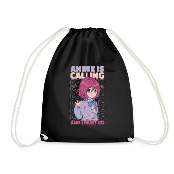 Anime Manga Anime Fille - Sac de sport léger - noir - Devant