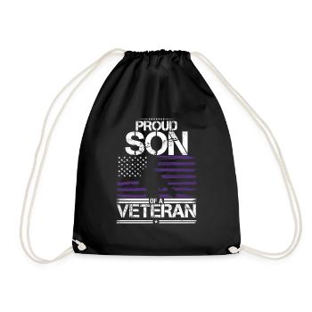 Fier fils vétéran des États-Unis drapeau violet vers le haut - Sac de sport léger - noir - Devant
