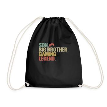 Big Brother Video Gamer New Brother Gaming - Drawstring Bag - black - Front