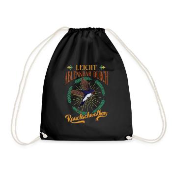 Facilement distrait par les hirondelles rustiques - Sac de sport léger - noir - Devant