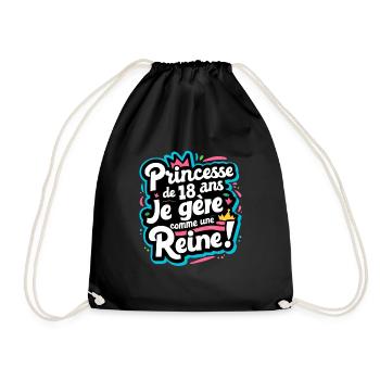 Jeune Princesse de 18 ans - Maîtrise Royale - Sac de sport léger - noir - Devant