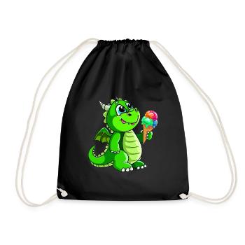 Drache mit Eis Comic - Turnbeutel - Schwarz - Vorne
