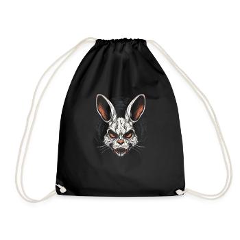 Gruseliger Totenkopf Böser Hase Horror Hase - Turnbeutel - Schwarz - Vorne
