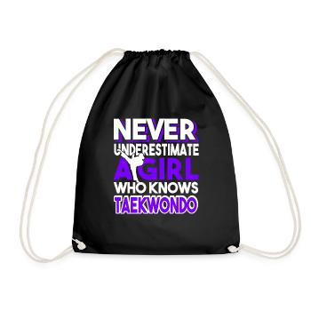 Taekwondo Girl Knows Taekwondo - Drawstring Bag - black - Front