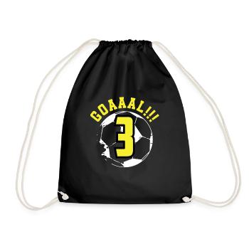 3rd Birthday 3 Years Soccer Soccer Player - Drawstring Bag - black - Front