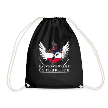 Rauchschwalbe Österreich Vogel Flagge - Turnbeutel - Schwarz - Vorne