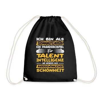 machining technician is a prime example of - Drawstring Bag - black - Front