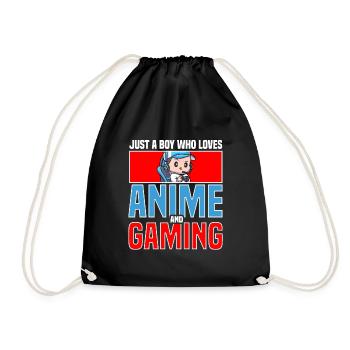 Anime Gaming Otaku Manga Kawaii Japan - Drawstring Bag - black - Front