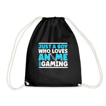 Anime Gaming Otaku Manga Kawaii Japan - Drawstring Bag - black - Front