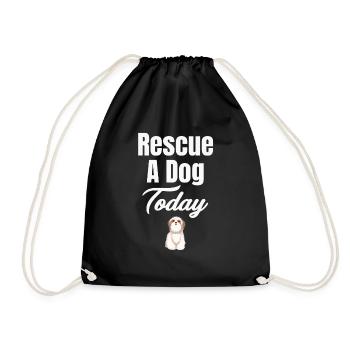 Rescue A Dog Today Veterinarian Dogaholic Pet - Drawstring Bag - black - Front