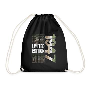 Limited Edition Since 1947 Birthday Vintage 1947 - Drawstring Bag - black - Front
