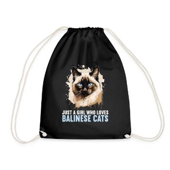 Chat balinais Balinesenkatze - Sac de sport léger - noir - Devant