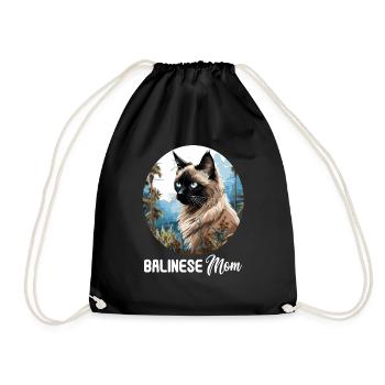 Chat balinais Balinesenkatze - Sac de sport léger - noir - Devant