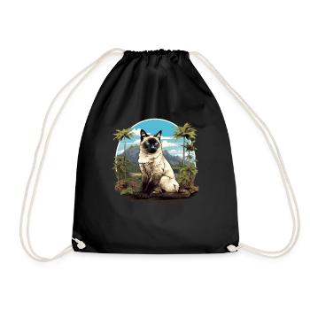 Chat balinais Balinesenkatze - Sac de sport léger - noir - Devant