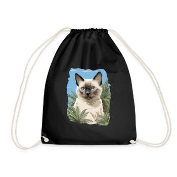 Chat balinais Balinesenkatze - Sac de sport léger - noir - Devant