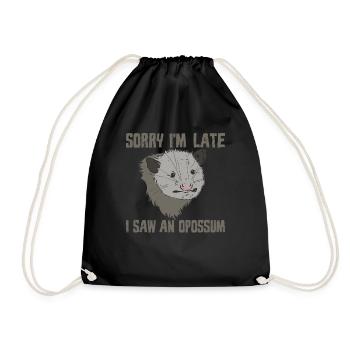 Opossum opossum drôle désolé je suis en retard - Sac de sport léger - noir - Devant