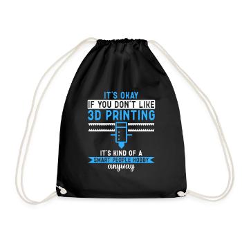 3D Drucker 3D Druck - Turnbeutel - Schwarz - Vorne