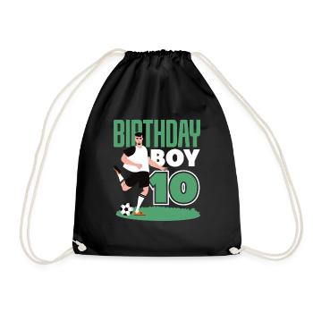 10e anniversaire 10 ans Football Joueur de football - Sac de sport léger - noir - Devant
