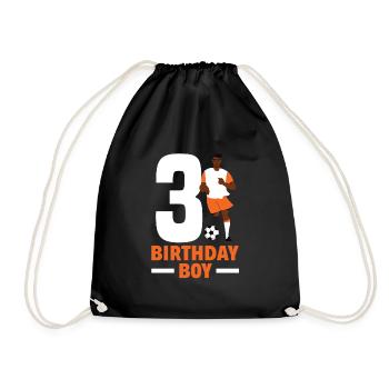 3rd Birthday 3 Years Soccer Soccer Player - Drawstring Bag - black - Front