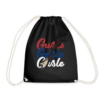 Serbie Balkan Gusle musique drapeau - Sac de sport léger - noir - Devant