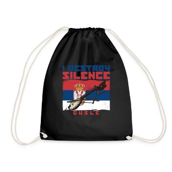 Je détruis le silence jaillit du drapeau des Balkans de la Serbie - Sac de sport léger - noir - Devant