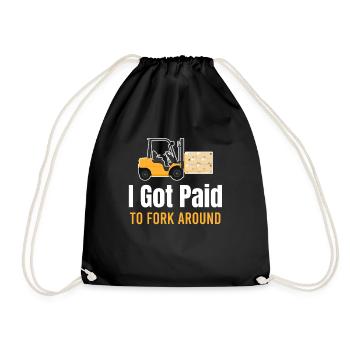 I was paid to take care of drivers, trucks, - Drawstring Bag - black - Front