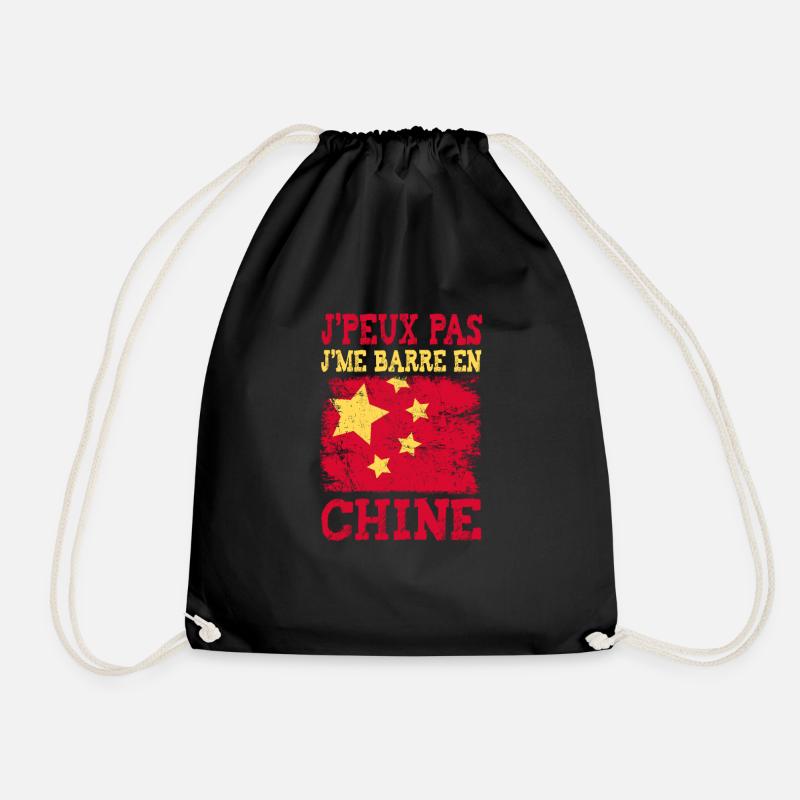 Ich kann nicht nach China gehen - Turnbeutel - Schwarz