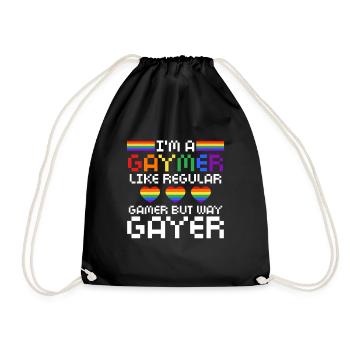 Gaymer LGBT Pride Rainbow Gamer Video Games - Turnbeutel - Schwarz - Vorne