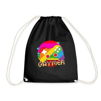 Gaymer LGBT Pride Rainbow Gamer Video Games - Turnbeutel - Schwarz - Vorne