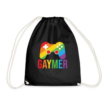 Gaymer LGBT Pride Rainbow Gamer Video Games - Turnbeutel - Schwarz - Vorne