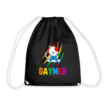 Gaymer LGBT Pride Rainbow Gamer Video Games - Turnbeutel - Schwarz - Vorne