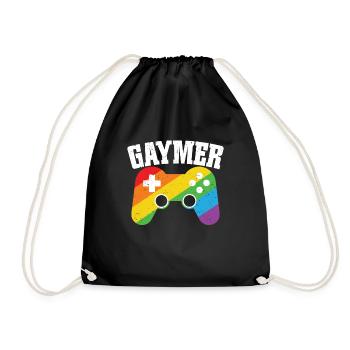Gaymer LGBT Pride Rainbow Gamer Video Games - Turnbeutel - Schwarz - Vorne
