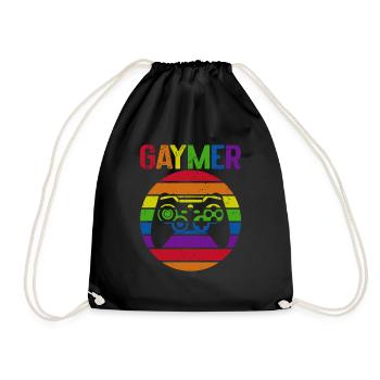 Gaymer LGBT Pride Rainbow Gamer Video Games - Turnbeutel - Schwarz - Vorne
