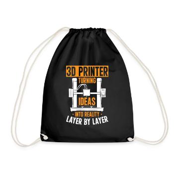 Imprimante 3D Impression 3D - Sac de sport léger - noir - Devant