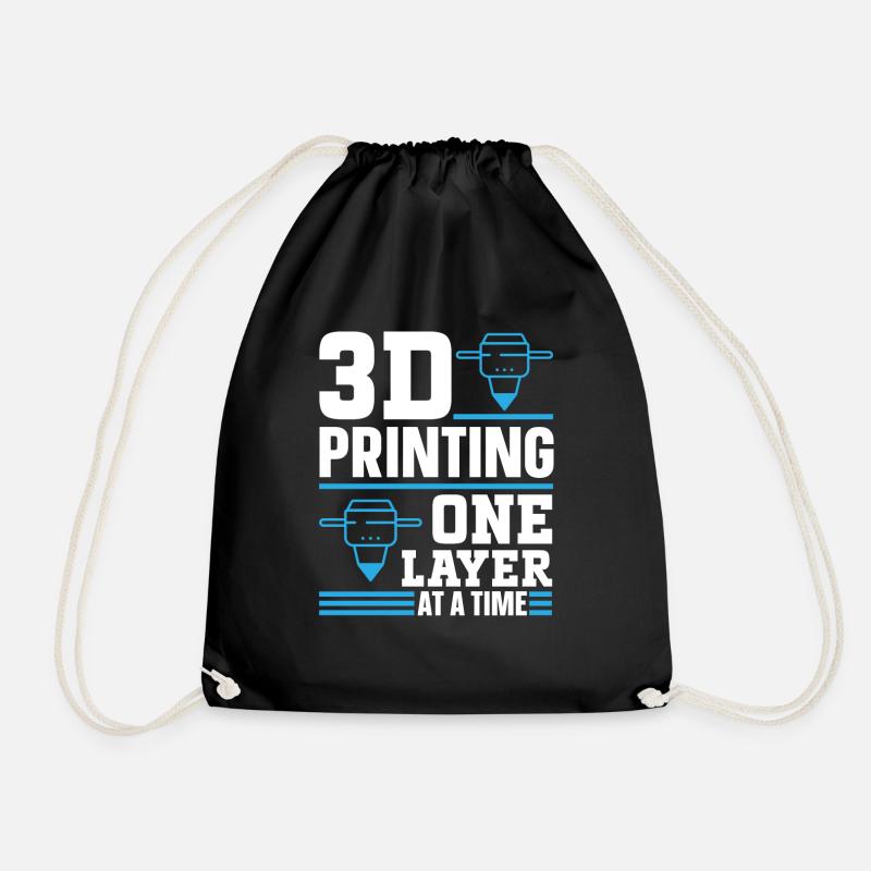 3D Drucker 3D Druck - Turnbeutel - Schwarz
