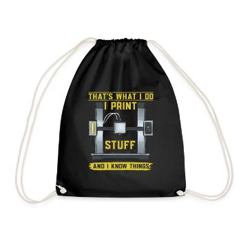 Imprimante 3D Impression 3D - Sac de sport léger - noir - Devant
