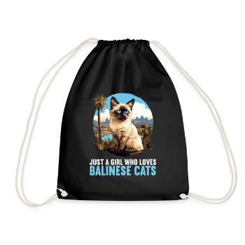Chat balinais Balinesenkatze - Sac de sport léger - noir - Devant