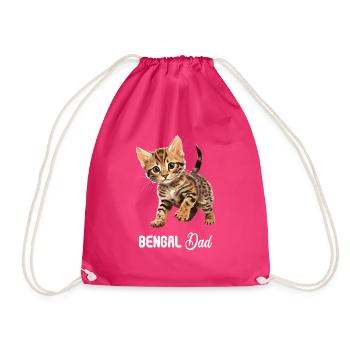 Bengal Cat Bengalkatze - Drawstring Bag - fuchsia - Front