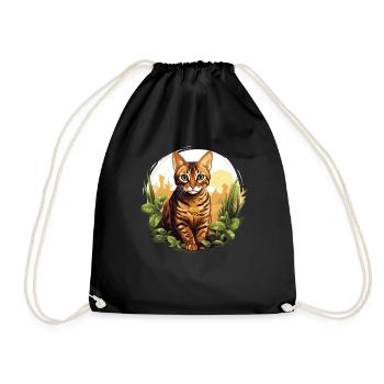 Bengal Cat Bengalkatze - Turnbeutel - Schwarz - Vorne