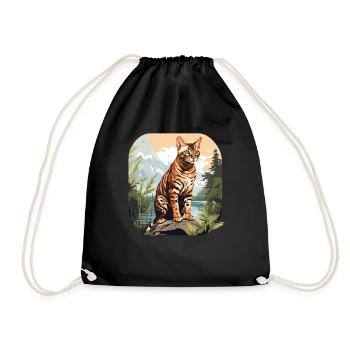 Bengal Cat Bengalkatze - Turnbeutel - Schwarz - Vorne